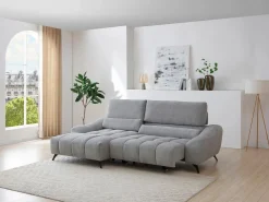 sofá rinconera izquierda relax con asiento deslizante en tejido ELOSIA < Vente-unique Online