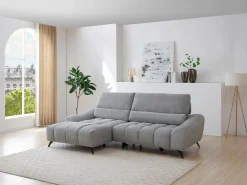 sofá rinconera izquierda relax con asiento deslizante en tejido ELOSIA < Vente-unique Online