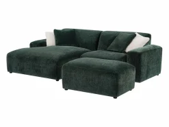 Sofá rinconera izquierda y chaise longue de pana - Verde bosque - TIRONO de < Maison Céphy Clearance