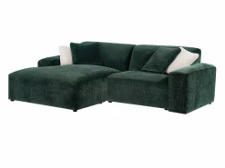 Sofá rinconera izquierda y chaise longue de pana - Verde bosque - TIRONO de < Maison Céphy Clearance