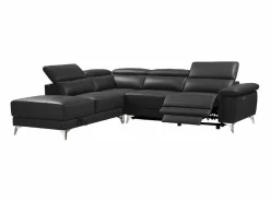 Sofá rinconera ángulo izdo eléctrico piel gris PASCALINE < LINEA SOFA Outlet