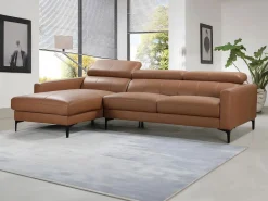 LINEA SOFA Sofá - 4 Plazas|Sofá De Piel | Sofá rinconera ángulo izquierdo piel búfalo FLORENCE