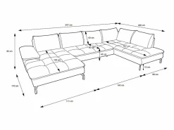 Sofá rinconera panorámico en tela texturizada ARCHIBALD < Vente-unique Discount