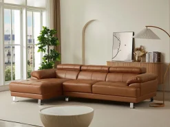 LINEA SOFA Todos Los Sofás|Sofá Vintage * Sofá rinconera piel caramelo ángulo izquierdo EXCELSIOR II Camel