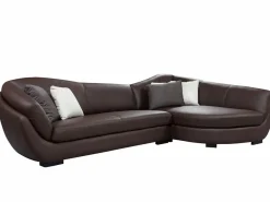Vente-unique Todos Los Sofás|Sofá De Piel * Sofá rinconera piel de búfalo de 5 plazas - Marrón - Ángulo derecho. CAIPI Marru00f3n chocolate