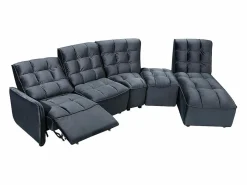 Sofá rinconera relax modular de terciopelo antracita ALFORD < Vente-unique Online