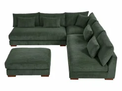 Vente-unique Sofá Modular * Sofá rinconera reversible y puf de pana SPERONE de Pascal Morabito Verde