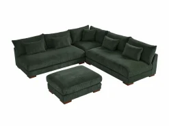 Vente-unique Sofá Modular * Sofá rinconera reversible y puf de pana SPERONE de Pascal Morabito Verde
