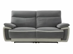 Vente-unique Conjunto Sofás | Sofás de 3 plazas y 2 plazas relax eléctrico de terciopelo con bandas crudo METTI