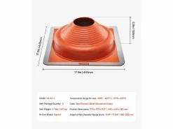 Cañería * Soleras de Techo SucceBuy Lote de 2 de Metal para Tubos de 16cm a 30cm, Solera de Tubo de Techado Flexible de Silicona, para Chimeneas, Respiraderos Rojo