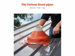 Cañería * Soleras de Techo SucceBuy Lote de 2 de Metal para Tubos de 16cm a 30cm, Solera de Tubo de Techado Flexible de Silicona, para Chimeneas, Respiraderos Rojo