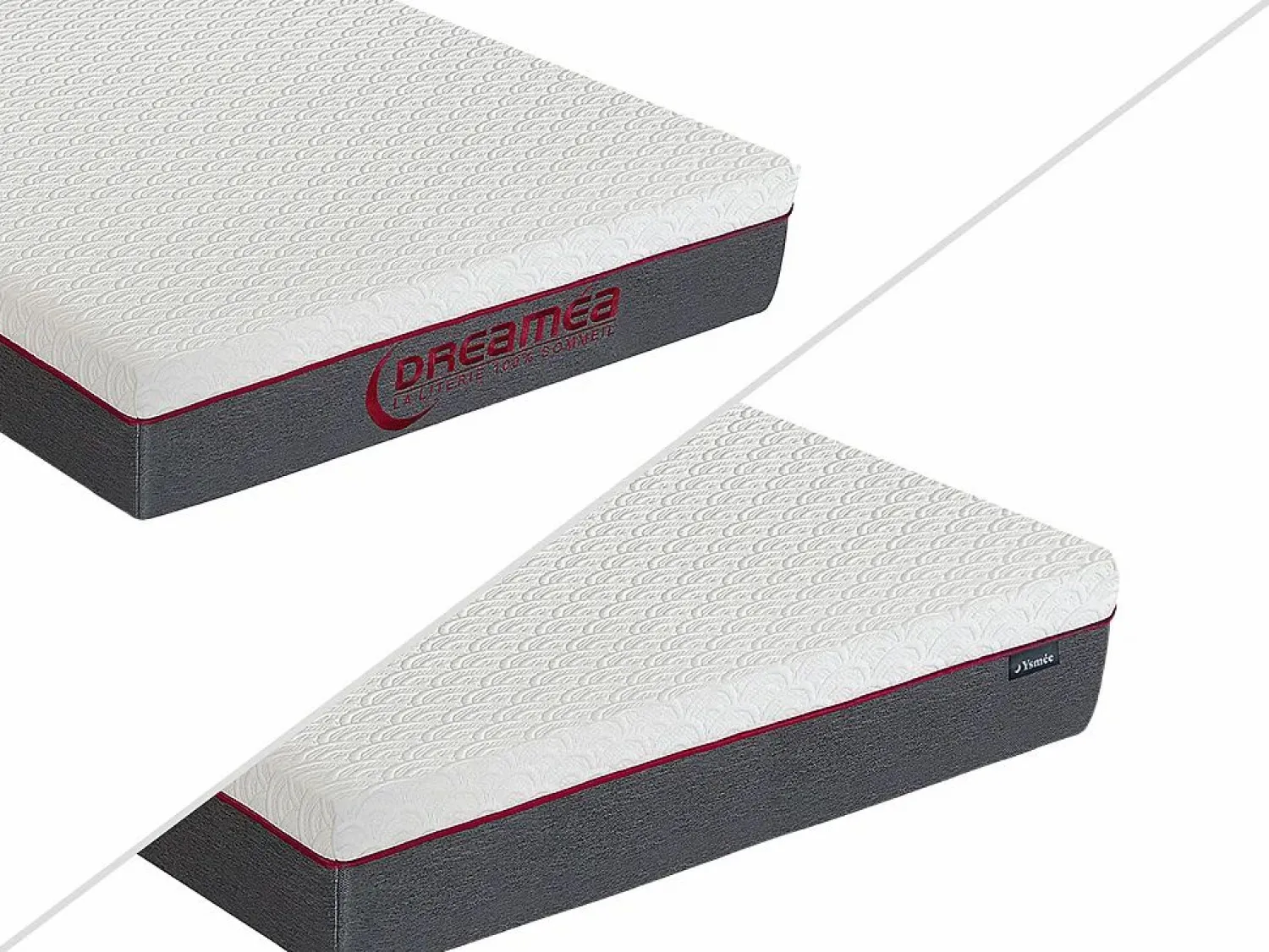 Ysmée Cama Articulada | Somier articulado eléctrico 2x65 plots - 2 x 80 x 200 cm - gris - NALU de YSMÉE