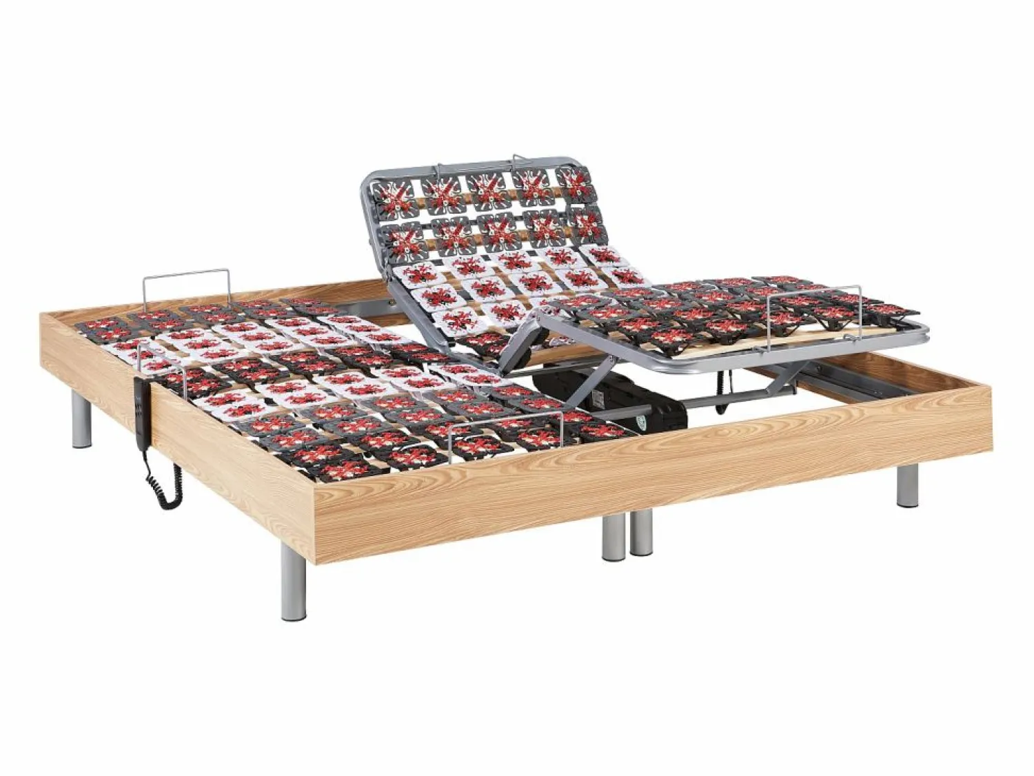 Ysmée Cama Articulada | Somier articulado eléctrico 2x65 plots - 2 x 80 x 200 cm - gris - NALU de YSMÉE