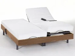 Ysmée Cama Articulada | Somier articulado eléctrico 2x65 terminales - 2 x 80 x 200 cm - gris - NALU de YSMÉE