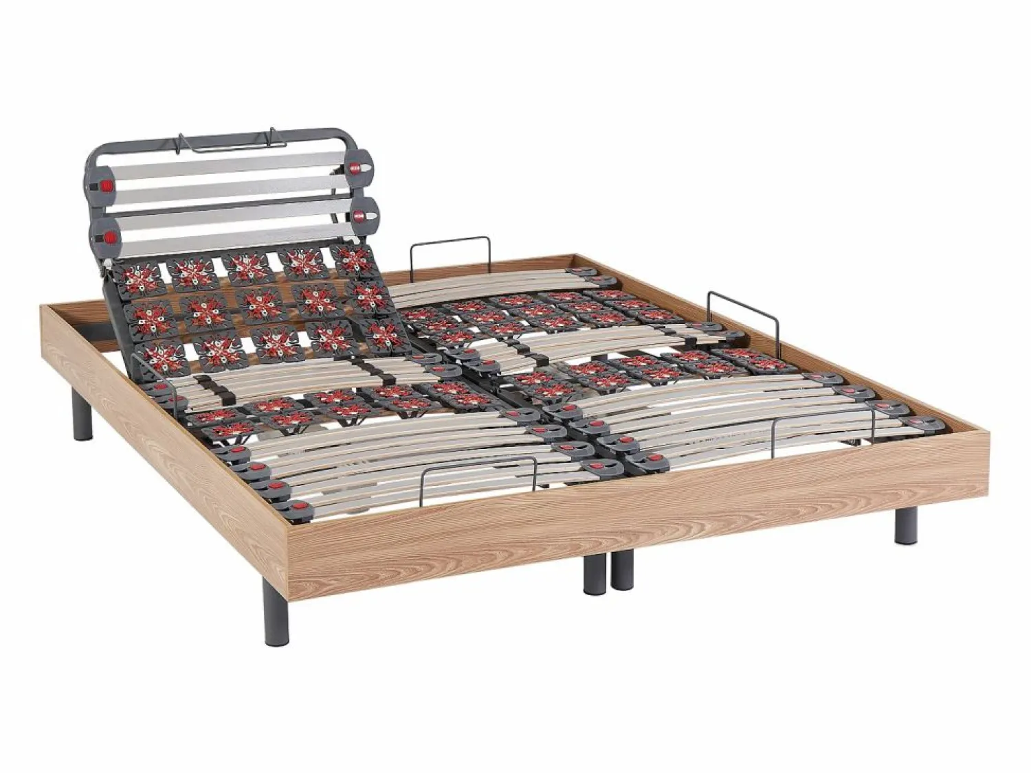 Ysmée Cama Articulada | Somier articulado eléctrico 2x65 terminales - 2 x 80 x 200 cm - gris - NALU de YSMÉE