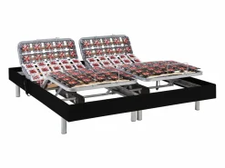 Ysmée Somier Relax * Somier articulado eléctrico 2x65 terminales - 2 x 80 x 200 cm - beige - NALU de YSMÉE Negro