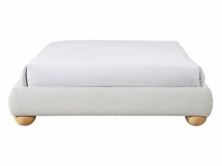 Somier decorativo tapizado 140 x 190 cm tejido de bouclé - Con patas - ELENAE de YSMÉE < Ysmée Clearance