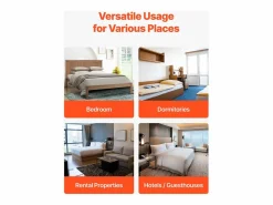 Base De Cama De Láminas * Somier de listones SucceBuy Plegable Tamaño Completo, Colchón Superior de Madera para el Soporte bajo los Colchones, Listo para Usar, 8 Piezas, de Madera Natural