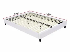 Somier de láminas tapizado - 140 x 190 cm - 20 láminas - < Habitat et jardin Outlet