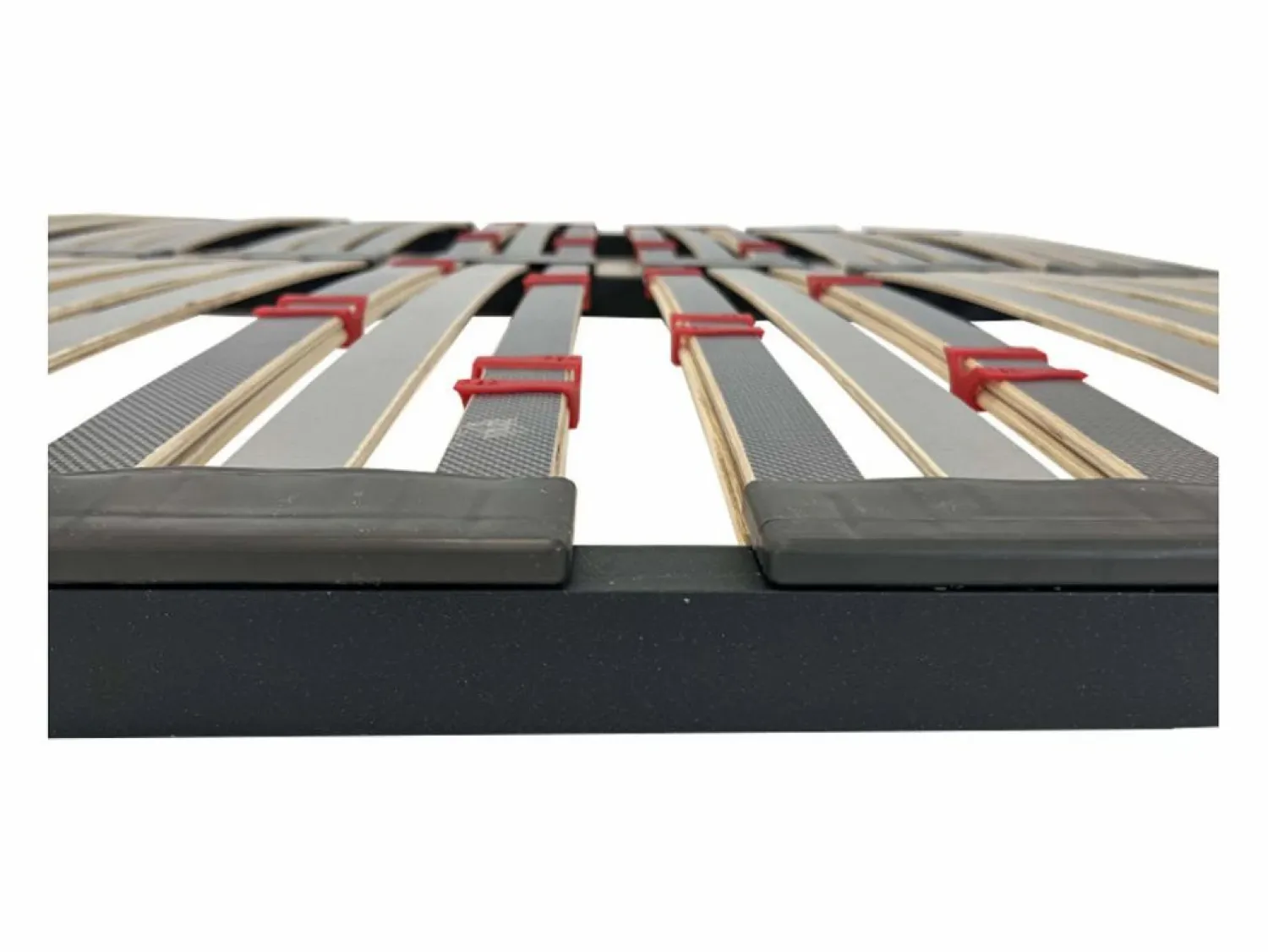 Base De Cama De Láminas * Somier 150x200 cm multiláminas, 7 patas, reguladores lumbares, firmeza adaptable Negro
