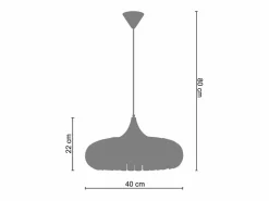 TOSEL Lámpara Suspendida | Suspensión ,metal, ,A 80xD40x P 40cm