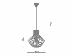 TOSEL Lámpara Suspendida | Suspensión ,metal, ,A 90x D36xP36cm