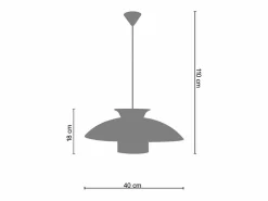 TOSEL Lámpara Suspendida * Suspensión ,metal,,A110xD40xP40 cm Naranja