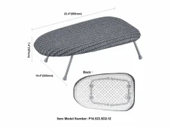 Perchero * Tabla de Planchar de Mesa SucceBuy, 59,4 x 36,6 cm, Tabla de Planchar Compacta, Funda Resistente al Calor Gris antracita