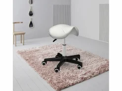 AHD Taburete De Oficina | Taburete con ruedas esteticista manicura pedicura cuero polipiel montura caballo Professional -