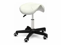 AHD Taburete De Oficina | Taburete con ruedas esteticista manicura pedicura cuero polipiel montura caballo Professional -