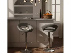 AHD Muebles De Bar|Taburete Alto | Taburete de cocina alto, giratorio y regulable con Reposapiés Chicago -