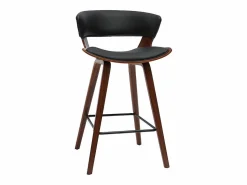 Miliboo Muebles De Bar|Taburete Alto * Taburete de cocina de diseño negro con madera oscura 65 cm SYRAH Marru00f3n