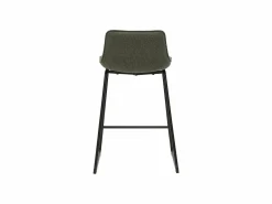 Miliboo Muebles De Bar|Taburete Alto * Taburetes de bar de tela verde y metal de 65 cm de alto (juego de 2) BOOST Caqui