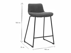 Miliboo Muebles De Bar|Taburete Alto * Taburetes de bar de tela verde y metal de 65 cm de alto (juego de 2) BOOST Caqui
