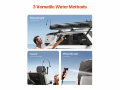 Tanque de Agua de Techo SucceBuy de 26.5L, Tanque de Aluminio de Alta Capacidad con Puerto de Presurización, 2 Paneles Antisalpicaduras y Ranura en T < New
