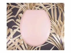 Tapa de WC Dolce en madera moldeada color rosa cristal con bisagras de acero inoxidable - GELCO DESIGN, 39x47 cm <