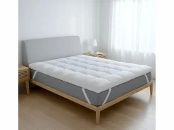 Topper Cama Individual |Protector de Colchón Acolchado con Relleno de 1000 g/m² |Funda de Microfibra Transpirable con Gomas en las Esquinas |90x190 < The White Stone