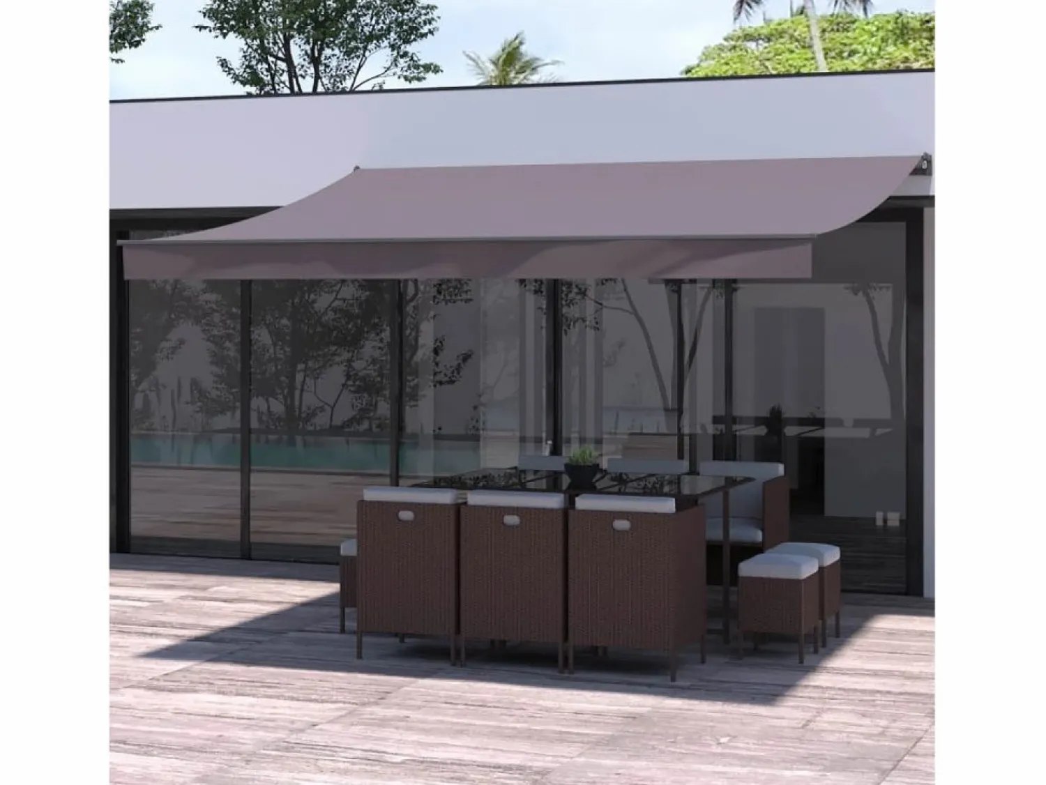 Concept-Usine Estor Y Toldo * Toldo manual gris de 4x3 m ADRO Topo