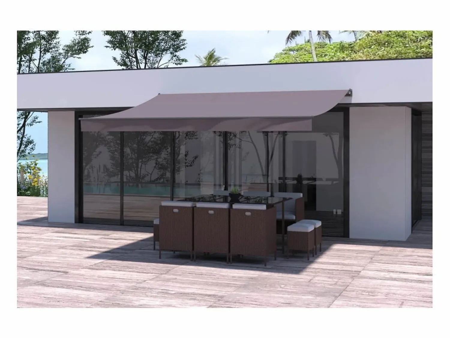 Concept-Usine Estor Y Toldo * Toldo manual gris de 4x3 m ADRO Topo