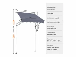 Toldo Manual Retráctil SucceBuy Para Terraza 149,86 x 119,38 cm Con Manivela Oscuro Toldo Parasol Retráctil < Discount