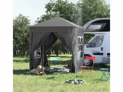 Toldo Plegable 4 m² - 2 ventanas, 4 lados - Acero y tela Oxford - 2 puertas con cremallera < DripeX Sale