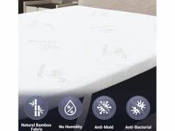 Topper de Látex Natural 150x190 | Bambú transpirable, desenfundable < The White Stone Online