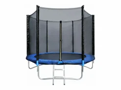 Trampolín de jardín para niños y adultos, juegos al aire libre, 183 cm, y azul, con red de seguridad y cubierta protectora. < Clearance