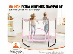 Trampolín SucceBuy Trampolín para Niños de 152.5CM con Red de Protección para Interiores y Exteriores. < Clearance