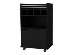 Carro de Bar Crozier, con 1 puerta, 1 estante y cuatro botelleros integrados. < TuHome Sale
