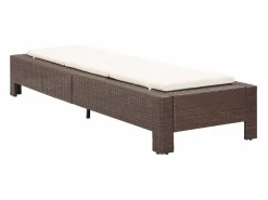 vidaxl Tumbona * Tumbona con cojín de ratán sintético marrón Marru00f3n