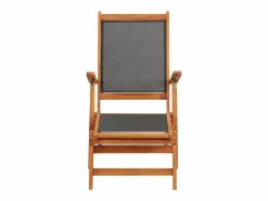 vidaxl Tumbona * Tumbona de exterior de mandera maciza acacia y textileno Color natural claro