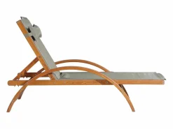 Concept-Usine Tumbona | Tumbona de madera y textileno blanco NAARI