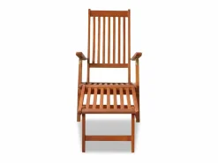 Tumbona tumbona cama de jardín mobiliario de terraza con reposapiés madera maciza de acacia 02_0012569 < Helloshop26 Discount