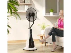 Aire Acondicionado, Ventilación | Ventilador con función de enfriamiento por agua, ventilador oscilante con nebulización, control remoto, 3 niveles de velocidad, tanque de 3 L